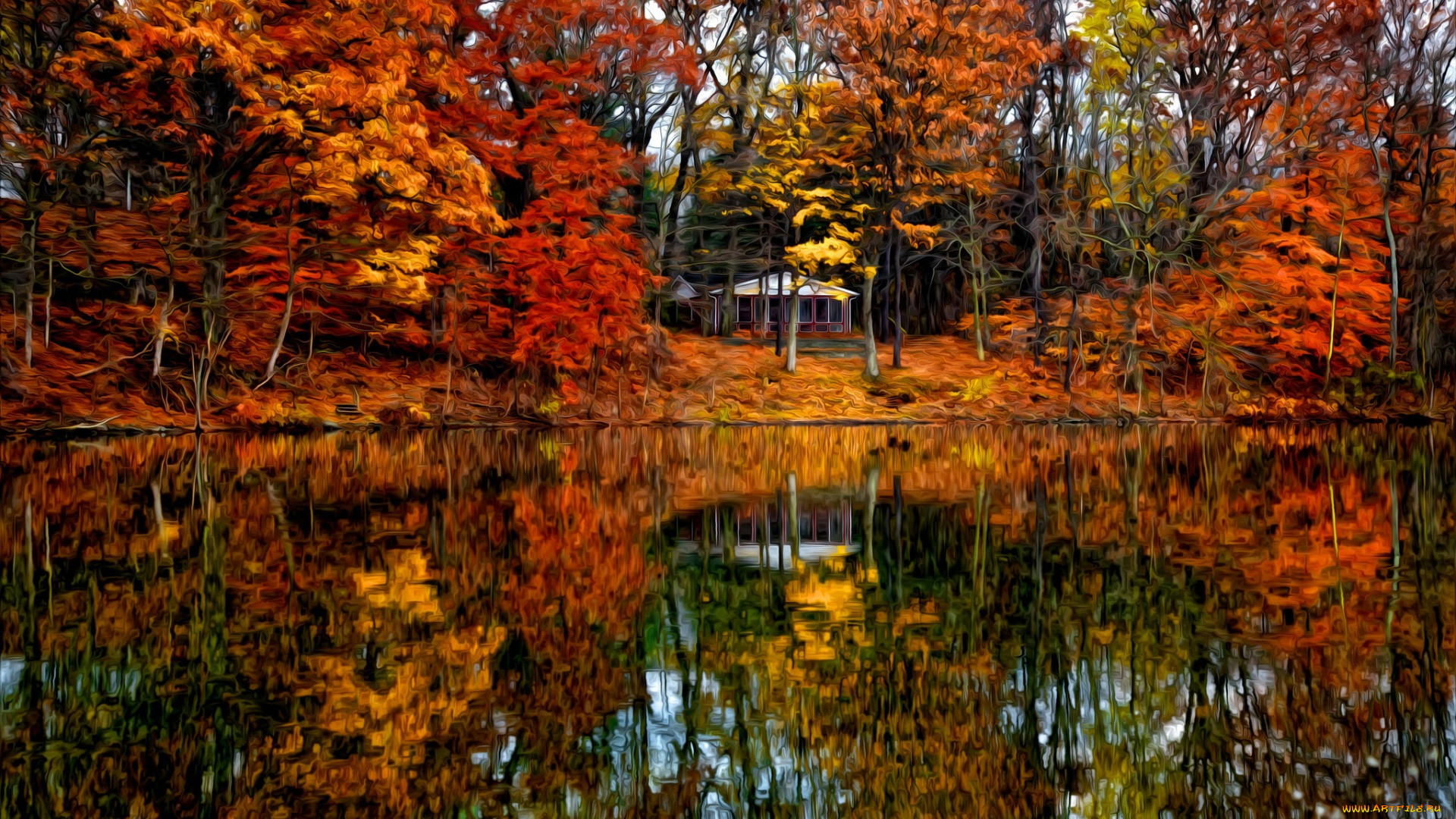 ,  , , , , , , , , , nature, landscape, forest, trees, architecture, vila, house, autumn, scenery, view